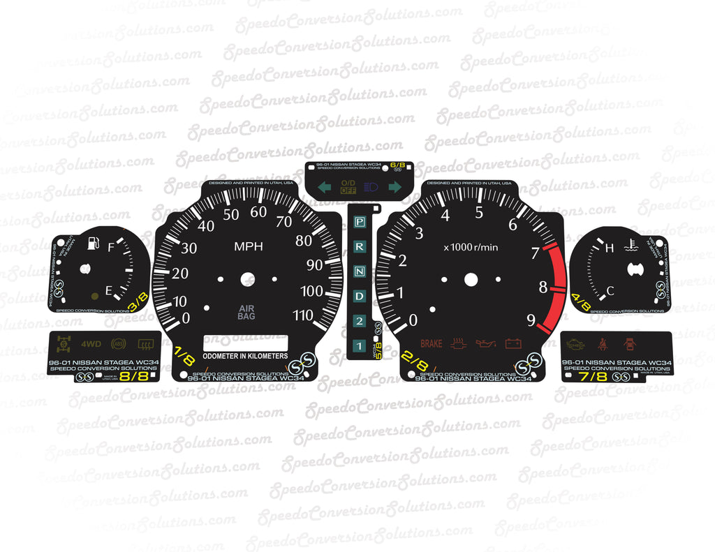 1996-2001 Nissan Stagea WC34 9K Tach - 110 MPH
