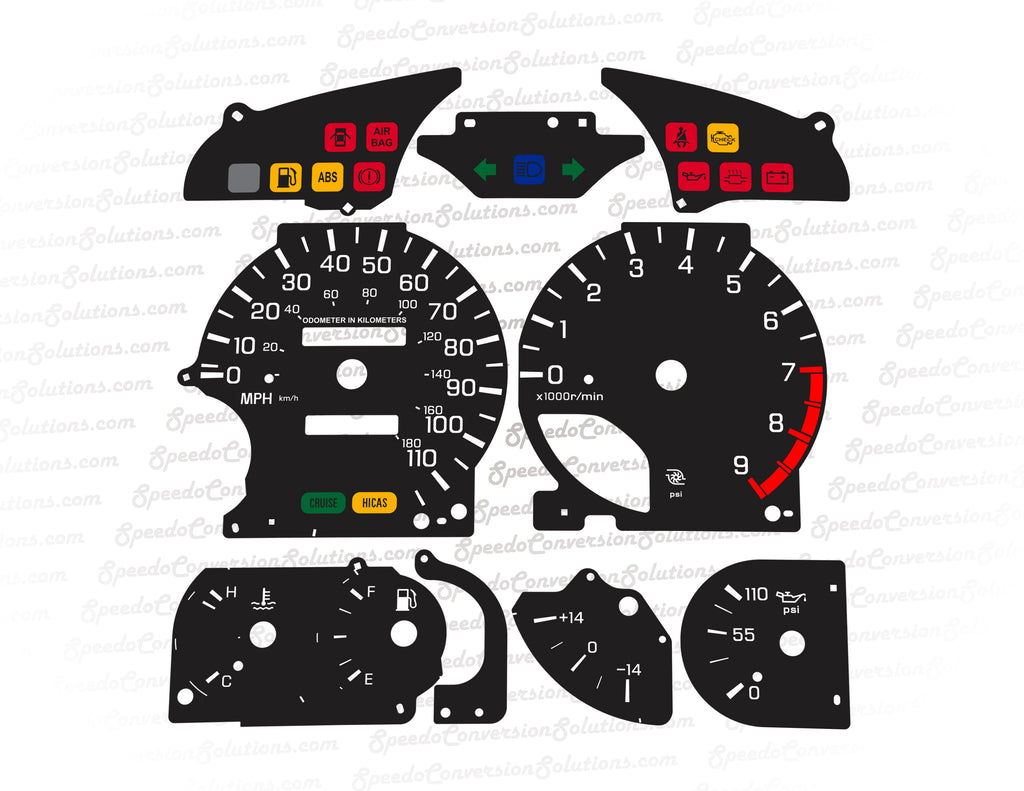 1994-1998 Nissan R33 Skyline GTS-T GTS 110 MPH Small KMH