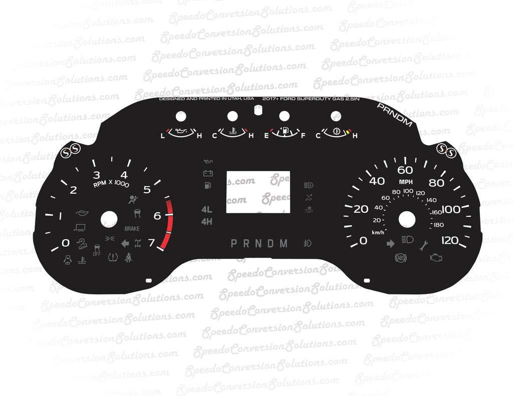 2017-2022 Ford Superduty Gas 2.5 Inch Screen 7k Tach PRNDM 120 MPH