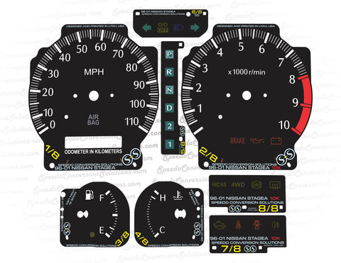 1996-2001 Nissan Stagea WC34 10K Tach - 110 MPH