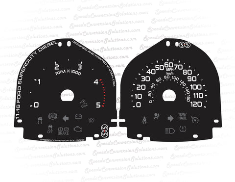 2011-2016 Ford F-250 F-350 Standard Ticks - 120 MPH