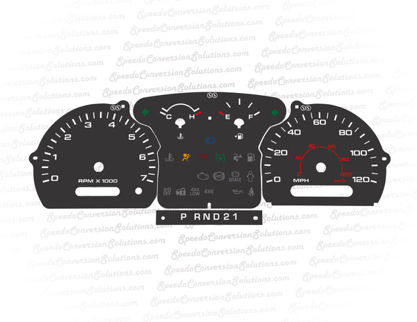2004-2012 Ford Ranger 120 MPH - Full Set – Speedo Conversion Solutions