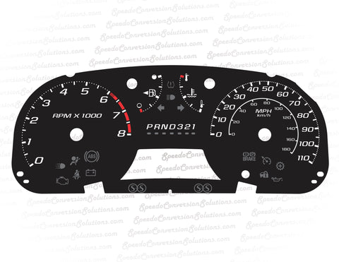 2004-2012 Chevrolet Colorado Headlight & Gear Temp Warning Lights - 110 MPH