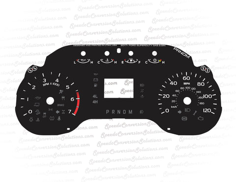 2017-2022 Ford Superduty Gas 2.5 Inch Screen 7k Tach PRNDM 120 MPH