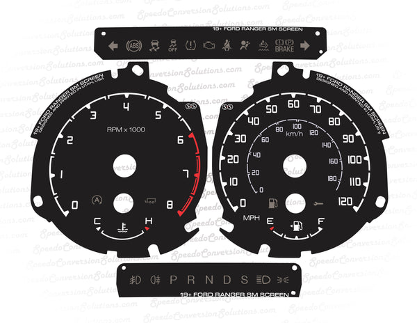 2019+ Ford Ranger 4 Gauge Small Window - 120 MPH – Speedo Conversion ...